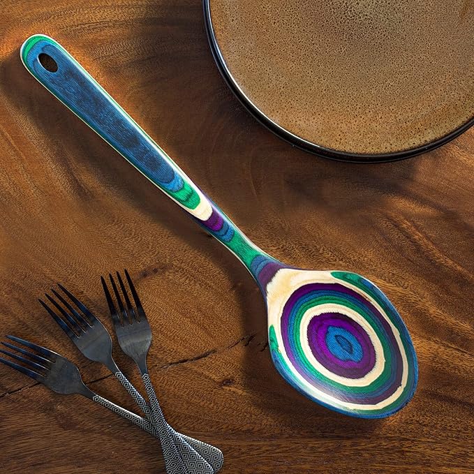 Totally Bamboo Baltique Mumbai Collection 14" Grand Serving Spoon, Extra-Large Cooking Spoon, Safe for Use on Nonstick