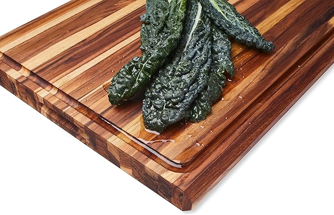 Sonder Los Angeles, XXL Thick Edge Grain Teak Wood Cutting Board for Kitchen with Juice Groove, 23x17x1.5 Charcuterie Wooden Board in Large (Gift Box Included)