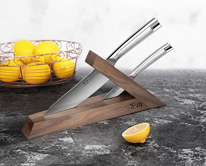 Cangshan 1021240 TAI triangle Walnut Wood Knife Block, Two Slots