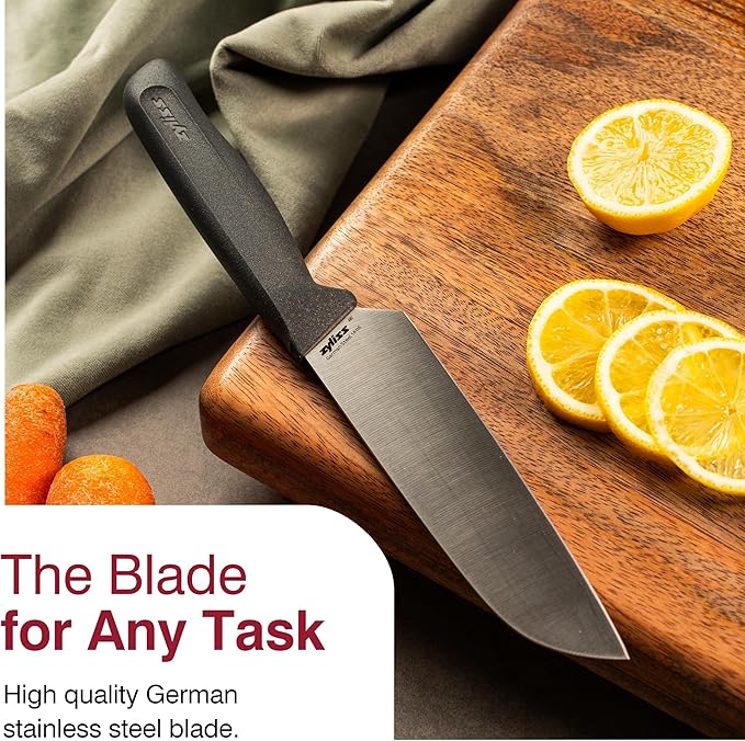 Zyliss Comfort Knife - Japanese Stainless Steel Blade - Non-Slip Contoured Handle for All Hand Sizes - Kitchen Tools with Safety Kitchen Blade Guards - Dishwasher Safe - 5.9" Santoku Knife