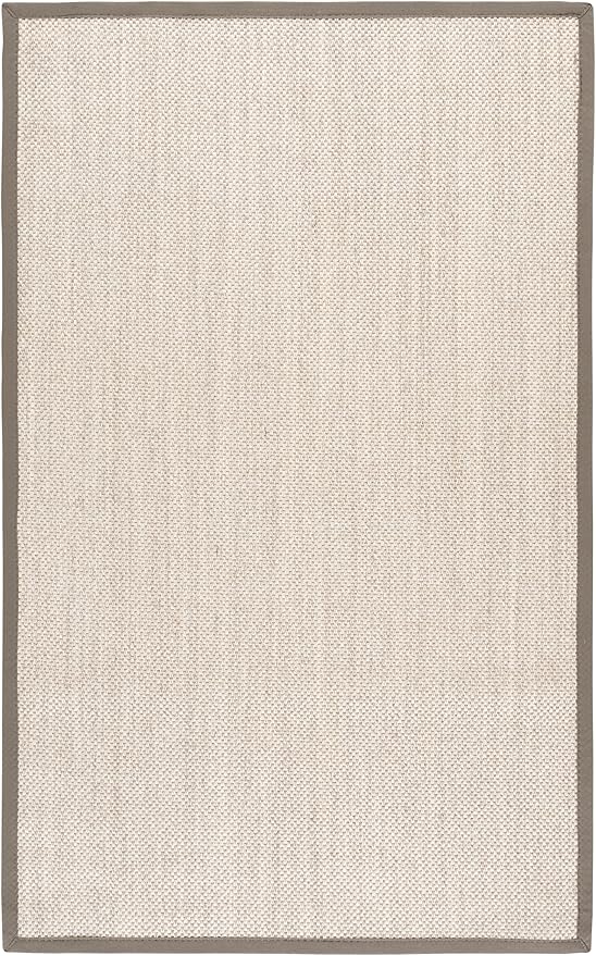 SAFAVIEH Area Rug 5x8 - Natural Fiber Collection - Marble & Khaki, Sisal, Woven Design with Border (NF143E)