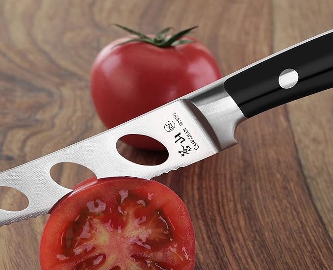 Cangshan TS Series 1020809 Swedish 14C28N Steel Forged 5-Inch Tomato/Cheese Knife and Wood Sheath Set