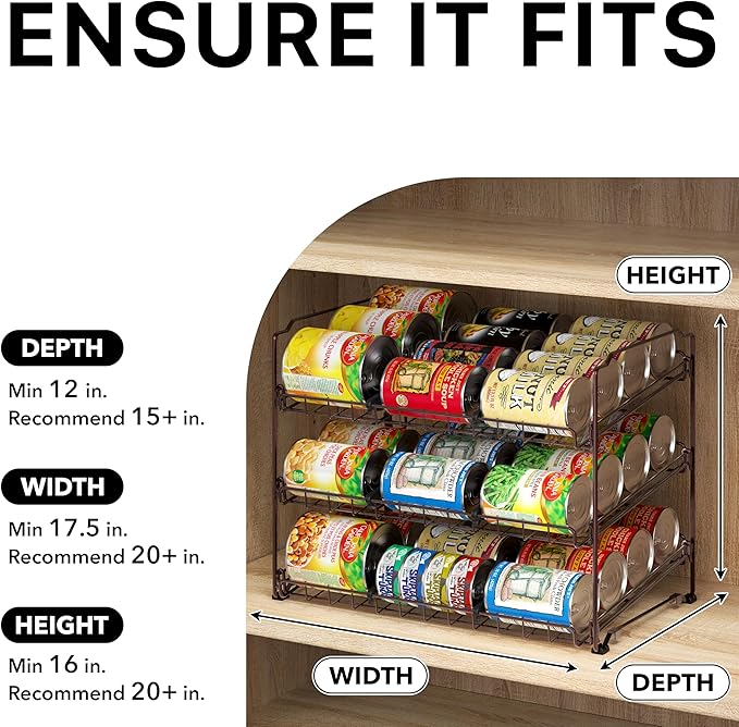 SIMPLE HOUSEWARE Stackable Can Rack Organizer, Bronze