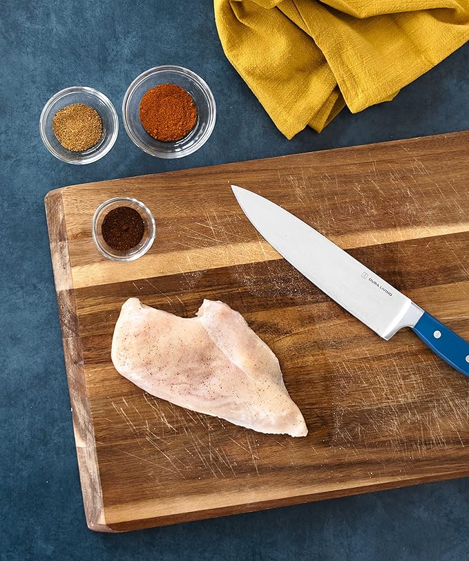 8 Inch Professional Chef Knife – High Carbon Stainless Steel, Razor-Sharp, Versatile Cooking & Cutting Kitchen Knife, Ergonomic Handle, Sleek Royal Blue Design