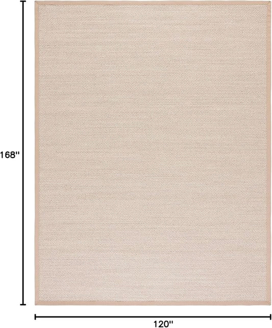 SAFAVIEH Area Rug 10x14 - Natural Fiber Collection - Large - Marble & Linen Color, Sisal, Woven Design with Border (NF143B)