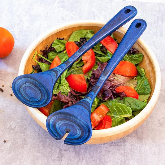 Totally Bamboo Baltique Malta Collection Wooden Salad Serving Utensil Set, 11-3/4" Long, One Pair