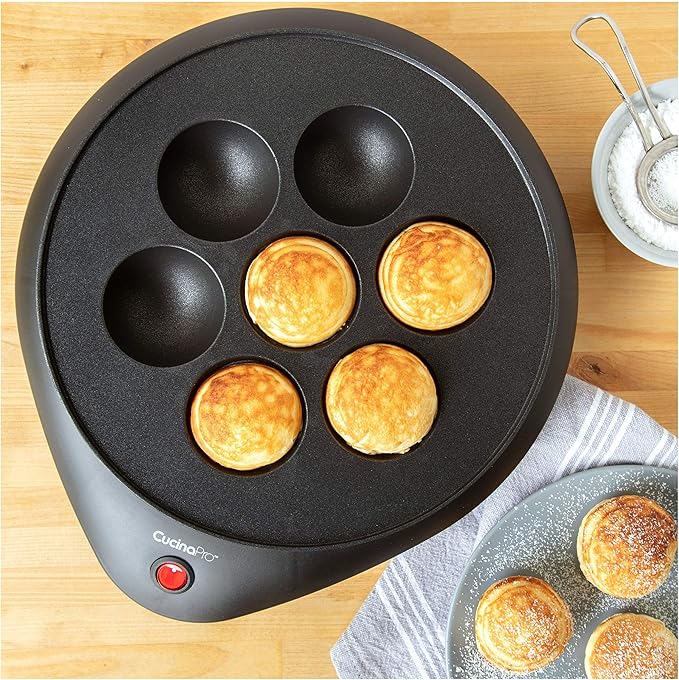 Ebelskiver Maker- Electric Non-stick Baker for Making Takoyaki, Ebelskiver or Octopus Balls, Aebleskivers, Donut Holes & Cake Pops, Unique Danish Mini Pancakes or Dessert Treat- Baking Gift for Her