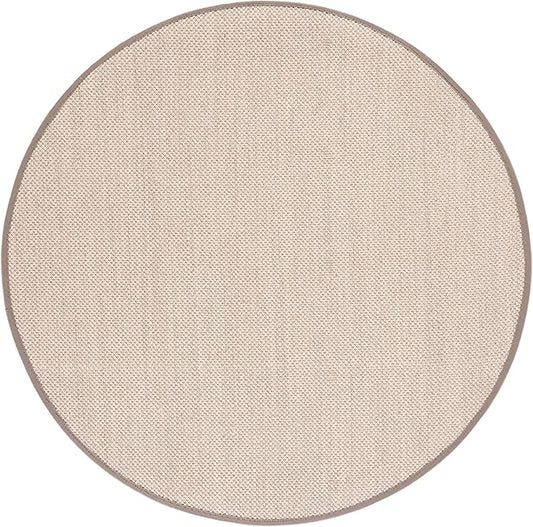 Safavieh Area Rug 11' Round - Natural Fiber Collection - Marble & Khaki, Sisal, Woven Design with Border (NF143E)