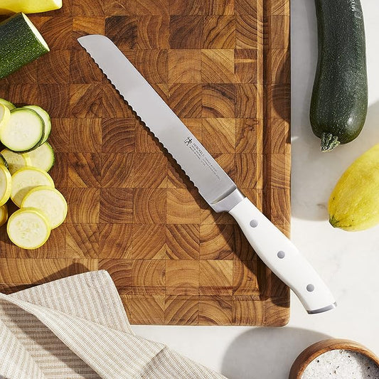 HENCKELS Forged Accent Razor-Sharp 8-inch Bread Knife, Cake Knife, White Handle, German Engineered Informed by 100+ Years of Mastery