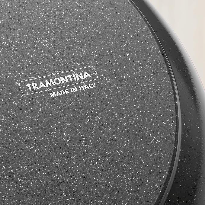 Tramontina Gourmet Ceramica Deluxe Aluminum Frying Pan, Non Stick Skillet with Ceramic Interior, 8-inch, Metallic Black, Made in Italy