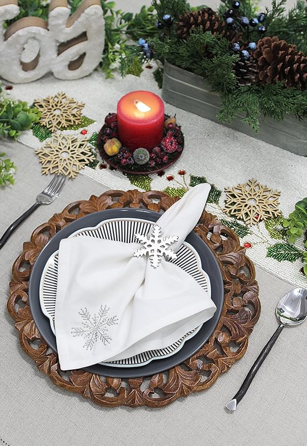 Snowflake Napkin Rings - Set of 8