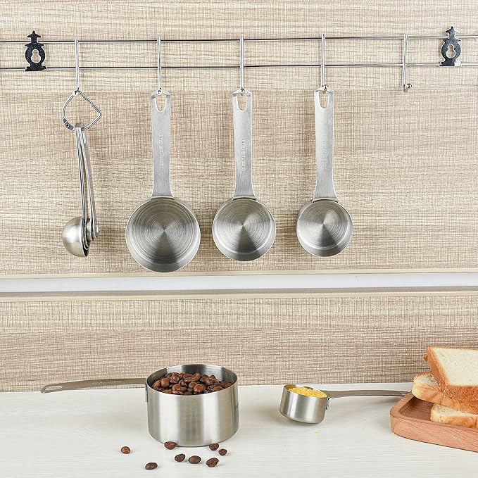 Smithcraft Stainless Steel Measuring Cups Set 18/8(304) Steel Material Heavy Duty 5 Measuring Cups and 1 Ring Set of 6