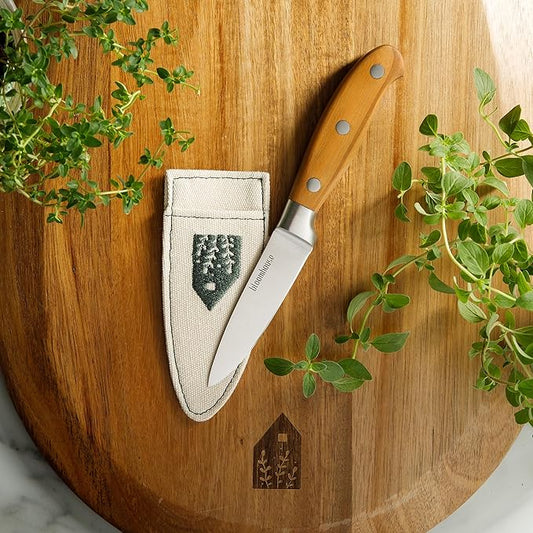Bloomhouse 3.5 Inch German Steel Paring Knife W/Italian Olive Wood Forged Handle
