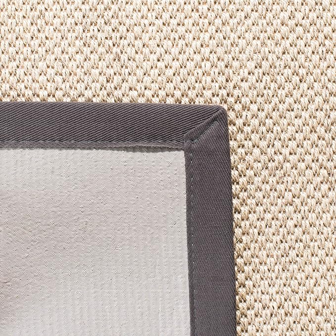 SAFAVIEH Area Rug 10' Square - Natural Fiber Collection - Marble & Beige, Sisal, Woven Design with Border (NF143C)
