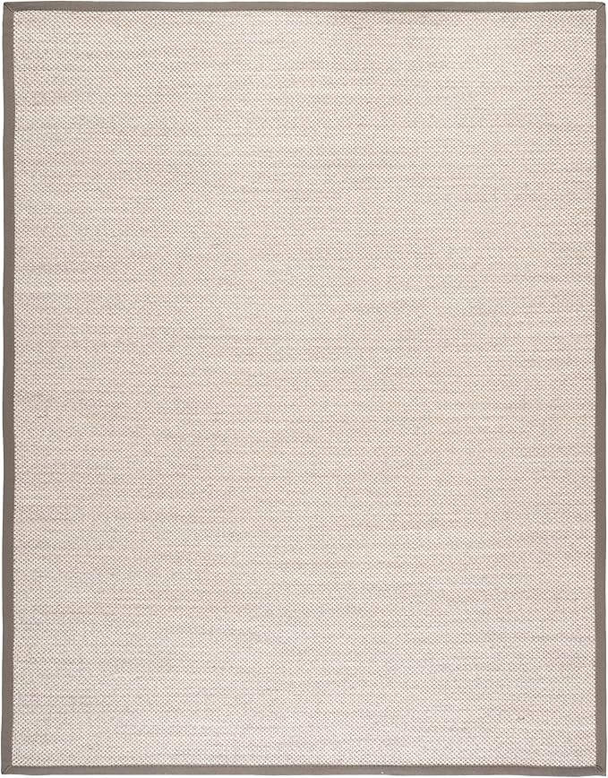 SAFAVIEH Area Rug 11x15 - Natural Fiber Collection - Large - Marble & Khaki, Sisal, Woven Design with Border (NF143E)