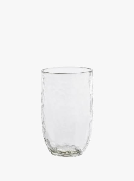 Set of 4 Hammered Highball Glasses 3.25 x 4.25 Inch, Modern Textured Drinkware for Cocktails, Water, or Everyday Use