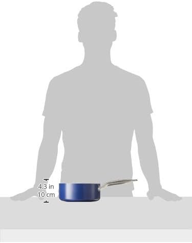 Blue Diamond Cookware 1QT and 2QT Saucepan Set, Diamond Infused Ceramic Nonstick, PFAS and PFOA-Free, Dishwasher Safe, Oven Safe, Durable, Versatile, Easy Clean, Even Heating, Blue