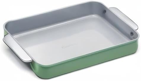Caraway Non-Stick Ceramic 9”x13” Rectangle Pan - Naturally Slick Ceramic Coating - Non-Toxic, PTFE & PFOA Free - Perfect for Brownies, Lasagnas, and More - Sage