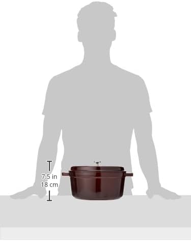 STAUB Cast Iron Roaster/Cocotte, Round, 26 cm, 5 L, Grenadine