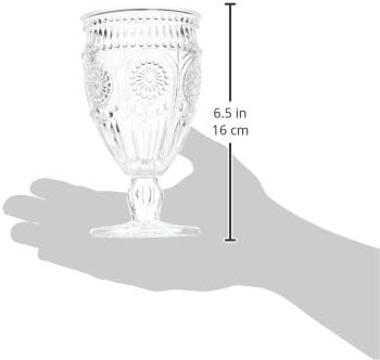 Weddingstar Vintage Inspired Pressed Glass Goblet, Clear