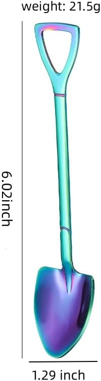 Coffee Spoons Stainless Steel Tea Round Dessert Long Handle for Hot Chocolate Ice Tea Latte Espresso Golden (Colored Set, A)