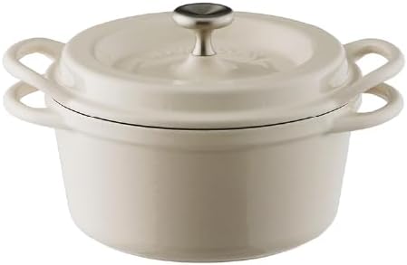 Vermicular Oven Pot | Non-Toxic Enameled Cast Iron Pot | 14cm (0.9 Qt) | Oven-safe | Induction-compatible | Dutch Oven | Made in Japan | Serves 1 | Natural Beige