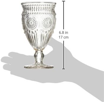 Weddingstar Vintage Inspired Pressed Glass Goblet, Smokey Grey