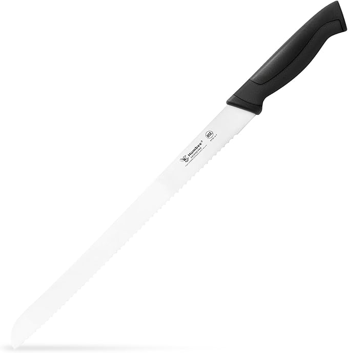 14-Inch Serrated Bread Knife, Premium High Carbon Stainless Steel Blade Knife for Bread with Ergonomic Handle, NSF Certified, DT-30 Series, Black