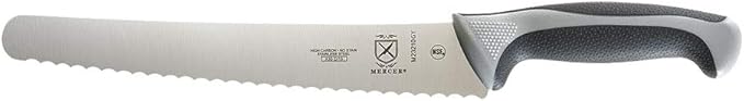Mercer Culinary Millennia Colors Stainless Steel Bread Knife 10-Inch Wavy Edge Wide, Gray