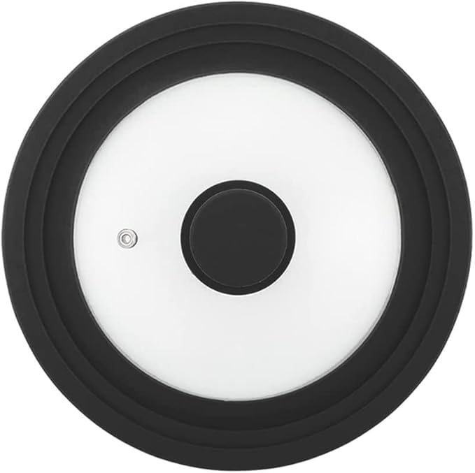 Universal Lid for Pots,Pans And Skillets,HR Huare Technology Tempered Glass with Heat Resistant Silicone Rim,Dishwasher Safe,Fit Cookware 11”,12”, 12.5”, Black,1 Pack