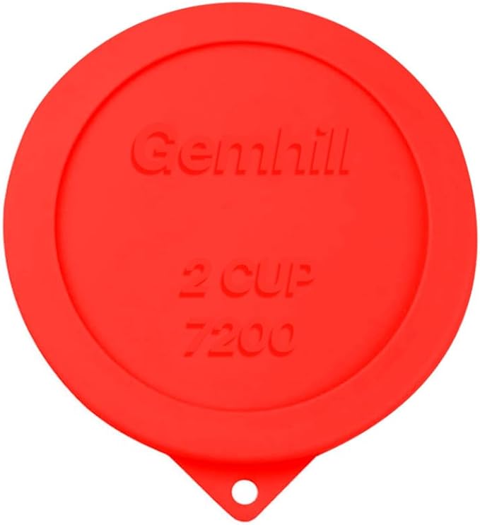 2 Cup Silicone Storage Cover Lids Replacements for Round Anchor Hocking Glass Bowls and Pyrex 7200-PC Glass Bowls |Container not Included|(Red, 4 Pack)