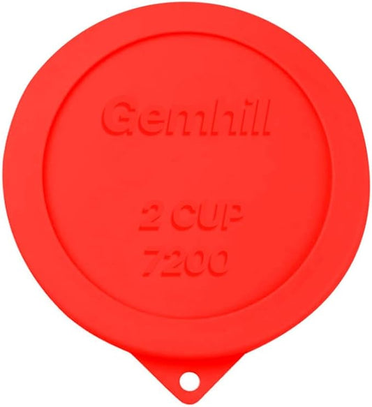 2 Cup Silicone Storage Cover Lids Replacements for Round Anchor Hocking Glass Bowls and Pyrex 7200-PC Glass Bowls |Container not Included|(Red, 4 Pack)