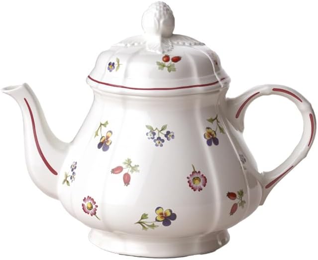 Villeroy & Boch Petite Fleur Teapot with Lid, 34 oz, Premium Porcelain, Multicolor