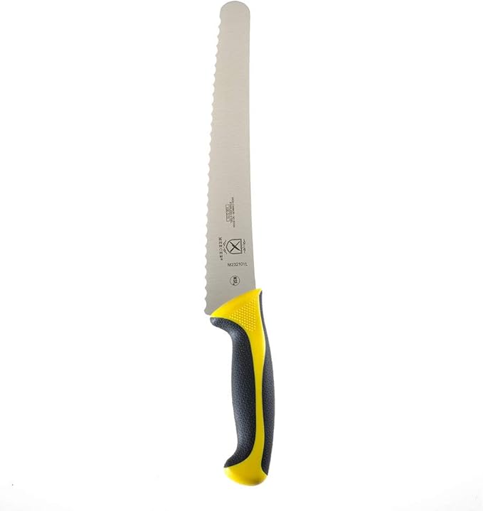 Mercer Culinary Millennia Colors Bread Knife, 10-Inch Wavy Edge Wide, Yellow