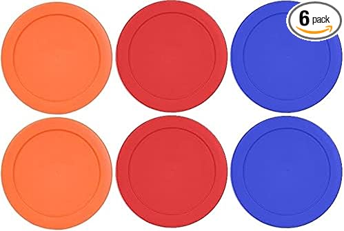4 Cup/950 mL Orange, Red, Blue Replacement Lids/Covers for Pyrex 7201-PC, 4 Cup/32oz Anchor Hocking & Klare Ware Storage Bowls *Lids Only* - *Glass Container Not Included* (6 Pack, Orange, Red, Blue)