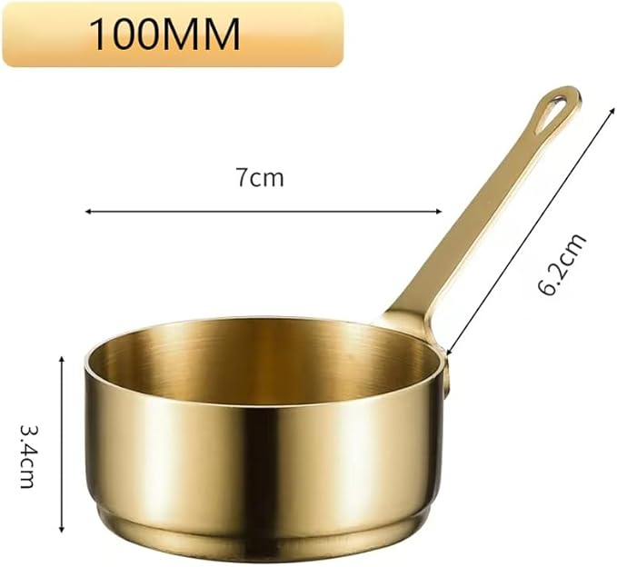 Stainless Steel Mini Sauce Pan - Chocolate Melting Pot & Vinegar Dipping Bowl - 2PCS (100ML) for Coffee, Tea, Soup Warming