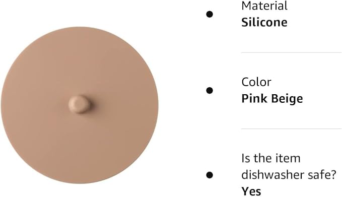 Carrotez 2 Pack Silicone Cup Cover Lids, 4.3 Inch Mug Covers, Reusable Silicone Coffee and Tea Cup Lids - Pink Beige