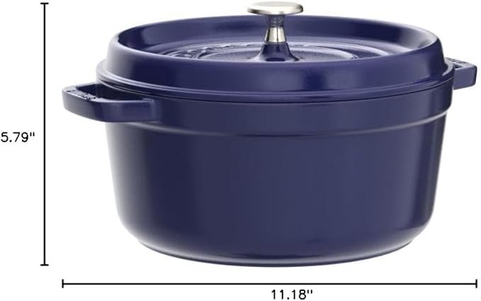 Staub Dark Blue Round Cocotte, 2.75-quart