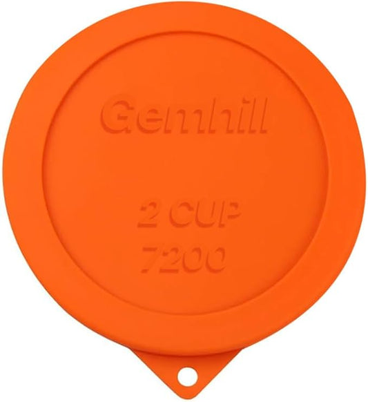 2 Cup Silicone Storage Cover Lids Replacements for Round Anchor Hocking Glass Bowls and Pyrex 7200-PC Glass Bowls |Container not Included|(Orange, 4 Pack)