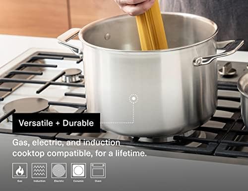 Misen 6.75 QT Stainless Steel Stock Pot with Lid - Stew & Soup Pot with Handles - Large Pot for Cooking