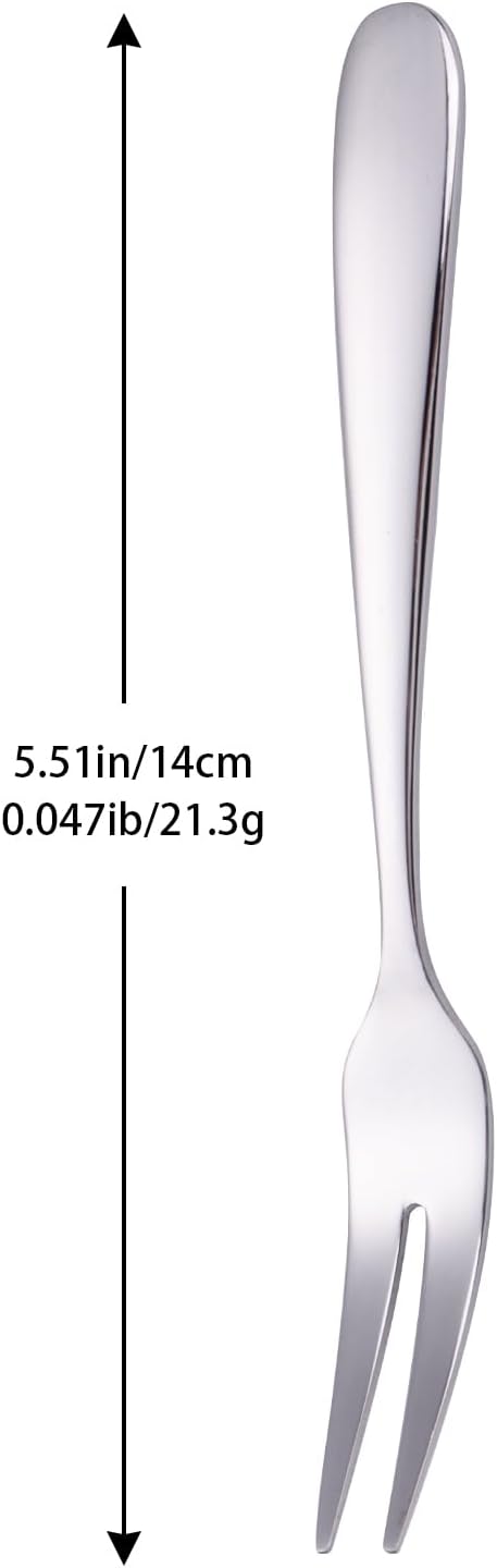 Crab Mini Stainless Steel Forks,Mafier 2 Prong Tasting Appetizer Forks Portable Cocktail Dessert Salad Seafood Fruit Forks for Party Travel,5.51 Inches (Set of 12)