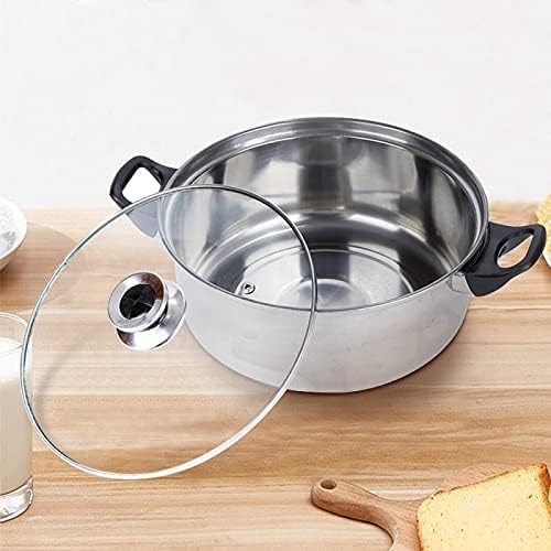 Cookware Set 12 Piece Kitchen Stainless Steel Cooking Pot & Pan Sets Induction Safe Saucepan Casserole Pan Glass Lid Pans