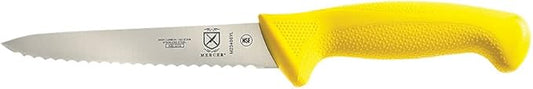 Mercer Culinary Millennia Color Handle Cutlery 6" Utility Knife (Wavy Edge) Yellow