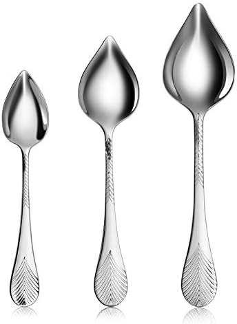 New Star Foodservice 1029031 Stainless Steel Precision Decorating Spoons/Saucier Spoons with Tapered Spout, Set of 3, 7-Inch, 8-Inch, 9-Inch