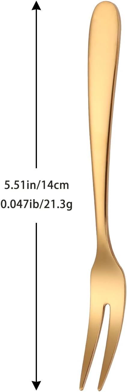 5.51-inch Gold Fruit Forks For Charcuterie Board Service,18/10 Stainless Steel Dessert Tasting Mini Cocktail Appetizer Forks,Dishwasher Safe (Set of 12)