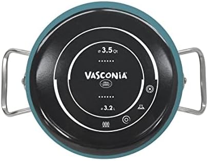 Vasconia Elegance 10-Piece Nonstick Cookware Set for Most Stove Tops (Teal) - Uniform Heat Cooking Pots and Pans Set for Dishwasher, Grill & Oven Safe up to 480℉ - Enamel on Steel Cookware Set