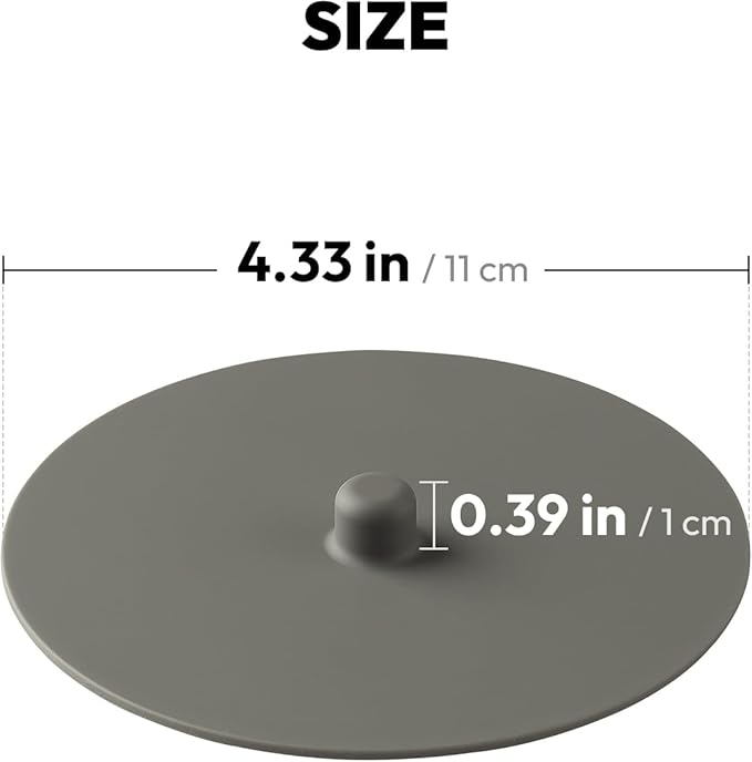 Carrotez 2 Pack Silicone Cup Cover Lids, 4.3 Inch Mug Covers, Reusable Silicone Coffee and Tea Cup Lids - Grey