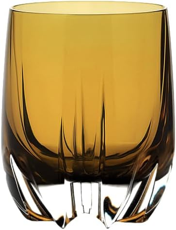 Barski Whiskey Glasses - Double Old Fashioned Amber Rocks Glass - Set of 2 Lowball Tumbler - Heavy Base- DOF Crystal Glass Tumblers - For Scotch - Bourbon - Drinking Glasses - 11 oz, Made in Europe