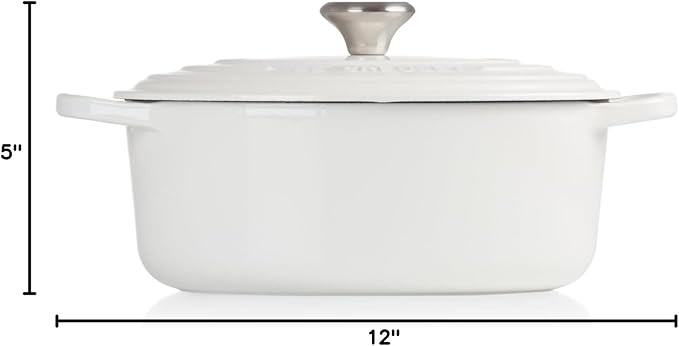 Le Creuset Enameled Cast Iron Signature Oval Dutch Oven, 2.75 qt., White