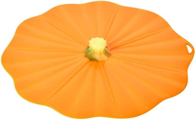 Charles Viancin Silicone Lid - Pumpkin/Fall Theme - Airtight Microwave, Oven, Stovetop, and Dishwasher Safe Pan or Bowl Lid (6 Inch)